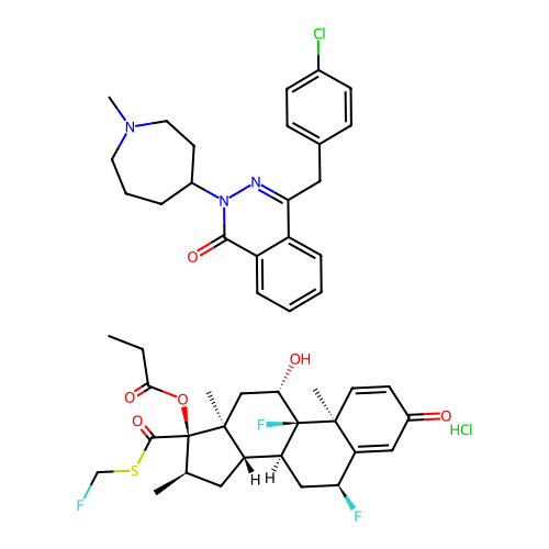 Azelastine hydrochloride; fluticasone propionate structure