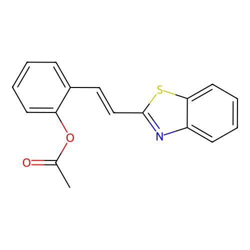 Phenol, 2-[2-(2-benzothiazolyl)ethenyl]-, acetate (ester), (E)- structure
