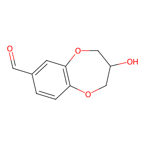 3-hydroxy-3,4-dihydro-2H-1,5-benzodioxepine-7-carbaldehyde structure