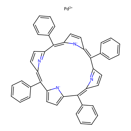 Palladium(2+);5,10,15,20-tetraphenylporphyrin-22,24-diide structure