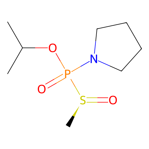 Phosphinic acid, (methylsulfinyl)-1-pyrrolidinyl-, 1-methylethyl ester, (R*,R*)- structure
