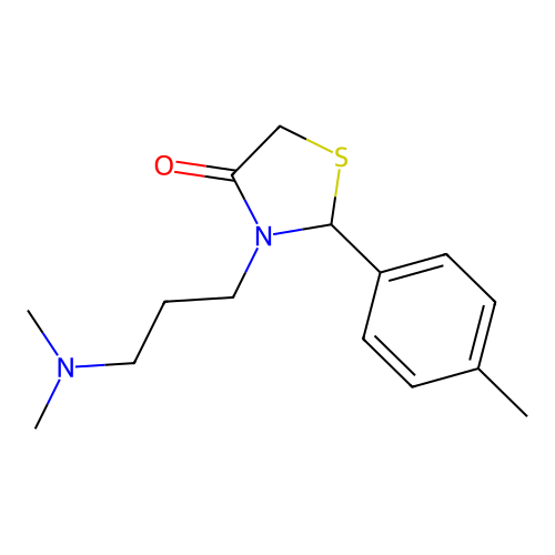 3-(3-(dimethylamino)propyl)-2-(p-tolyl)thiazolidin-4-one structure