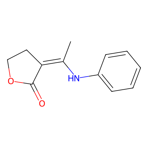 (3Z)-3-(1-anilinoethylidene)oxolan-2-one structure