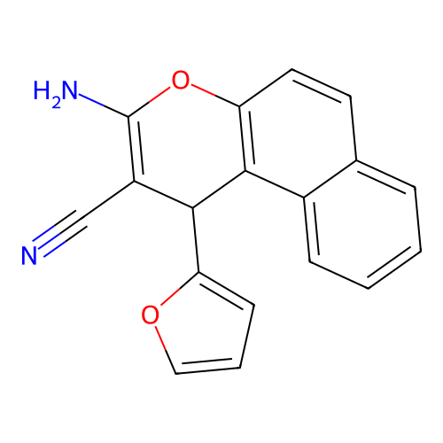 3-amino-1-(furan-2-yl)-1H-benzo[f]chromene-2-carbonitrile structure