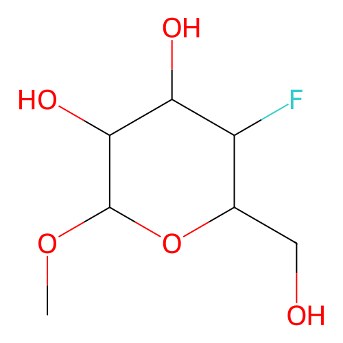 Methyl 4-deoxy-4-fluoro-alpha-D-glucoside structure