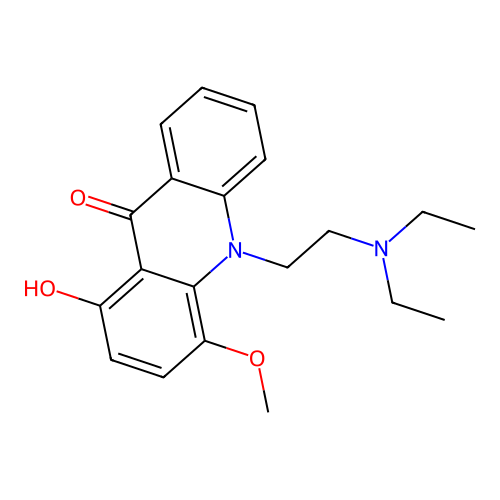 10-(2-(Diethylamino)ethyl)-1-hydroxy-4-methoxy-9(10H)-acridinone structure