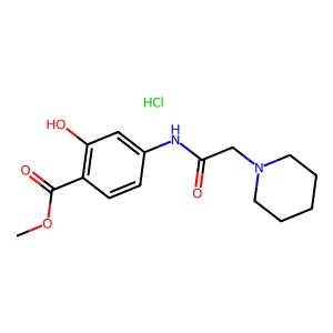 Salicylic acid, 4-(2-piperidinoacetamido)-, methyl ester, hydrochloride structure