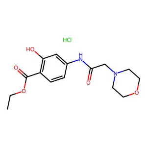 Salicylic acid, 4-(2-morpholinoacetamido)-, ethyl ester, monohydrochloride structure
