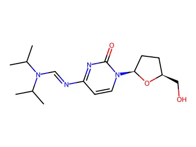 N4-[(二异丙基氨基)亚甲基]-2',3'-双脱氧胞苷 structure