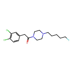 Piperazine, 1-[5-fluoropentyl]-4-[(3,4-dichlorophenyl)acetyl]- structure