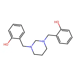 2-[[3-[(2-Hydroxyphenyl)methyl]-1,3-diazinan-1-yl]methyl]phenol structure