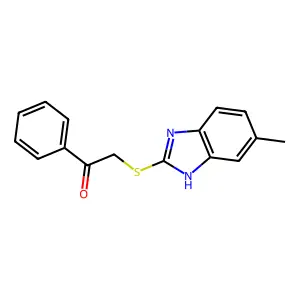2-[(5-methyl-1H-benzimidazol-2-yl)sulfanyl]-1-phenylethanone structure