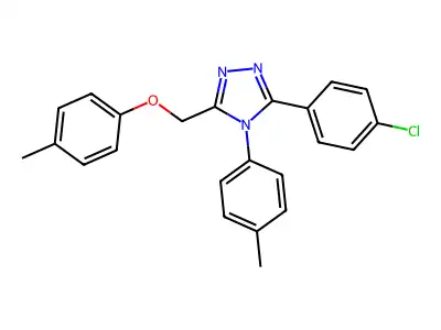 4H-1,2,4-Triazole, 3-(4-chlorophenyl)-5-((4-methylphenoxy)methyl)-4-(4-methylphenyl)- structure