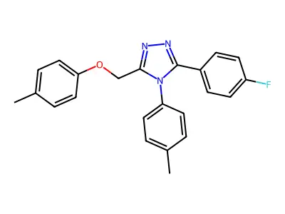 4H-1,2,4-Triazole, 3-(4-fluorophenyl)-5-((4-methylphenoxy)methyl)-4-(4-methylphenyl)- structure