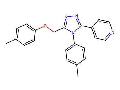 Pyridine, 4-(5-((4-methylphenoxy)methyl)-4-(4-methylphenyl)-4H-1,2,4-triazol-3-yl)- structure