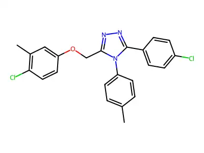 4H-1,2,4-Triazole, 3-((4-chloro-3-methylphenoxy)methyl)-5-(4-chlorophenyl)-4-(4-methylphenyl)- structure