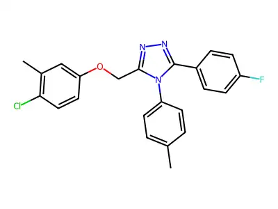 4H-1,2,4-Triazole, 3-((4-chloro-3-methylphenoxy)methyl)-5-(4-fluorophenyl)-4-(4-methylphenyl)- structure