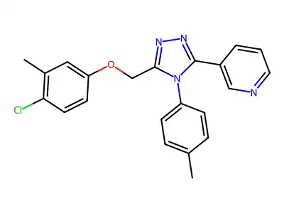 Pyridine, 3-(5-((4-chloro-3-methylphenoxy)methyl)-4-(4-methylphenyl)-4H-1,2,4-triazol-3-yl)- structure