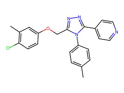 Pyridine, 4-(5-((4-chloro-3-methylphenoxy)methyl)-4-(4-methylphenyl)-4H-1,2,4-triazol-3-yl)- structure