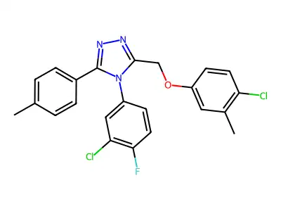 4H-1,2,4-Triazole, 4-(3-chloro-4-fluorophenyl)-3-((4-chloro-3-methylphenoxy)methyl)-5-(4-methylphenyl)- structure