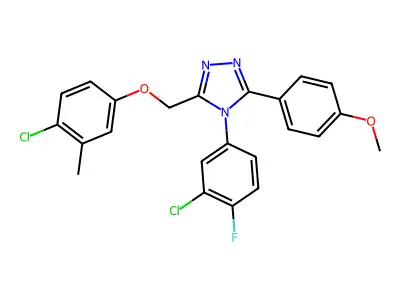 4H-1,2,4-Triazole, 4-(3-chloro-4-fluorophenyl)-3-((4-chloro-3-methylphenoxy)methyl)-5-(4-methoxyphenyl)- structure
