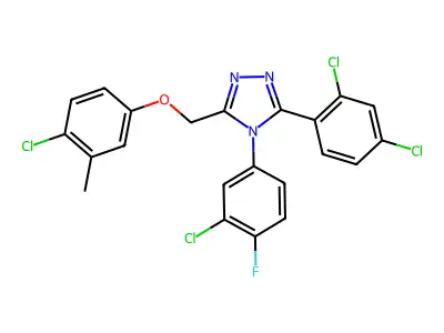 4H-1,2,4-Triazole, 4-(3-chloro-4-fluorophenyl)-3-((4-chloro-3-methylphenoxy)methyl)-5-(2,4-dichlorophenyl)- structure