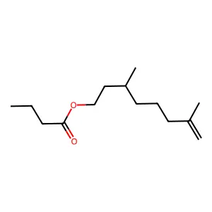 Rhodinyl butyrate, (+-)- structure