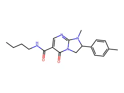 N-Butyl-1-methyl-2-p-tolyl-5-oxo-1,2,3,5-tetrahydroimidazo(1,2-a)pyrimidine-6-carboxamide structure