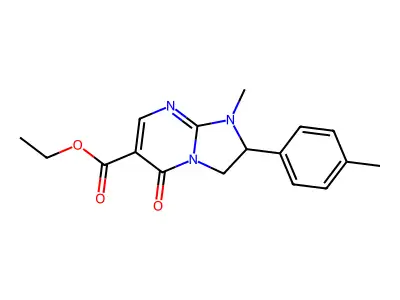 Imidazo(1,2-a)pyrimidine-6-carboxylic acid, 1,2,3,5-tetrahydro-1-methyl-2-(4-methylphenyl)-5-oxo-, ethyl ester structure