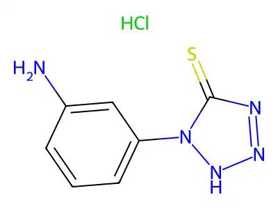 5H-Tetrazole-5-thione, 1-(3-aminophenyl)-1,2-dihydro-, hydrochloride (1:1) structure