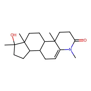 4,17alpha-Dimethyl-4-aza-5-androsten-17beta-ol-3-one structure