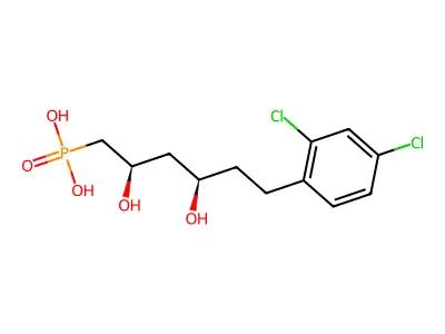 6-(2,4-Dichlorophenyl)-erythro-2,4-dihydroxyhexylphosphonic acid structure
