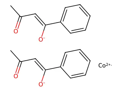 Bis(1-phenylbutane-1,3-dionato-O,O')cobalt structure