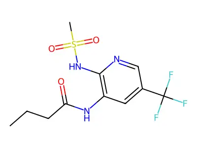 Butanamide, N-(2-((methylsulfonyl)amino)-5-(trifluoromethyl)-3-pyridinyl)- structure