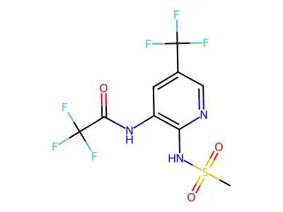 Acetamide, N-(2-((methylsulfonyl)amino)-5-(trifluoromethyl)-3-pyridinyl)-2,2,2-trifluoro- structure