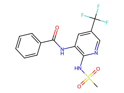 Benzamide, N-(2-((methylsulfonyl)amino)-5-(trifluoromethyl)-3-pyridinyl)- structure