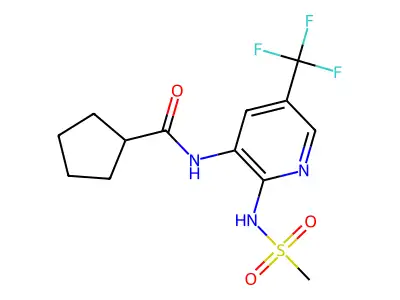 Cyclopentanecarboxamide, N-(2-((methylsulfonyl)amino)-5-(trifluoromethyl)-3-pyridinyl)- structure