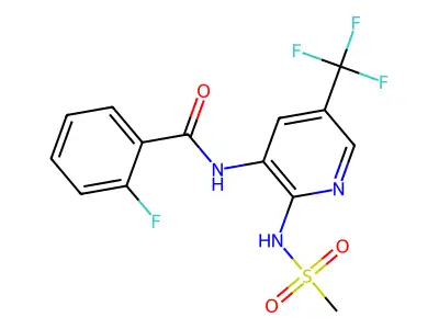 Benzamide, 2-fluoro-N-(2-((methylsulfonyl)amino)-5-(trifluoromethyl)-3-pyridinyl)- structure
