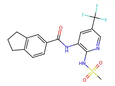 1H-Indene-5-carboxamide, 2,3-dihydro-N-(2-((methylsulfonyl)amino)-5-(trifluoromethyl)-3-pyridinyl)- structure