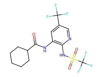 Cyclohexanecarboxamide, N-(5-(trifluoromethyl)-2-(((trifluoromethyl)sulfonyl)amino)-3-pyridinyl)- structure