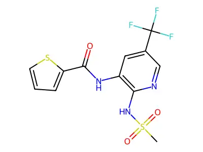 2-Thiophenecarboxamide, N-(2-((methylsulfonyl)amino)-5-(trifluoromethyl)-3-pyridinyl)- structure