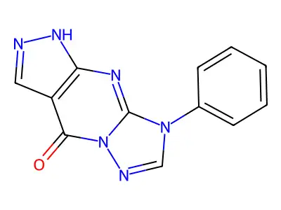 4H-Pyrazolo(3,4-d)(1,2,4)triazolo(1,5-a)pyrimidin-4-one, 1,8-dihydro-8-phenyl- structure