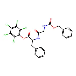 Pentachlorophenyl n-[(benzyloxy)carbonyl]glycylphenylalaninate structure