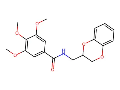 N-(2,3-dihydro-1,4-benzodioxin-3-ylmethyl)-3,4,5-trimethoxybenzamide structure