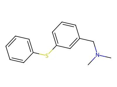 Benzenemethanamine, N,N-dimethyl-3-(phenylthio)- structure