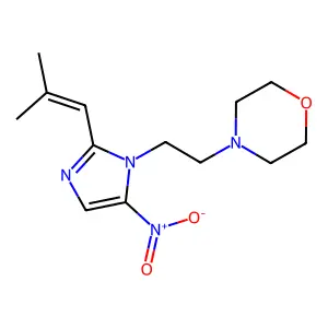 Morpholine, 4-(2-(2-(2-methyl-1-propenyl)-5-nitro-1H-imidazol-1-yl)ethyl)- structure