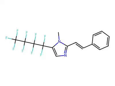 1-Methyl-5-(1,1,2,2,3,3,4,4,4-nonafluorobutyl)-2-(2-phenylethenyl)imidazole structure