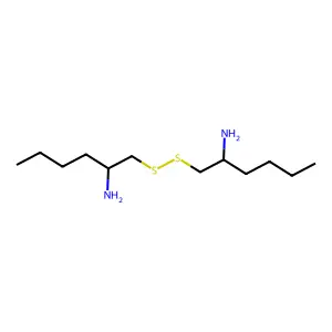 Bis(2-aminohexyl)disulfide structure