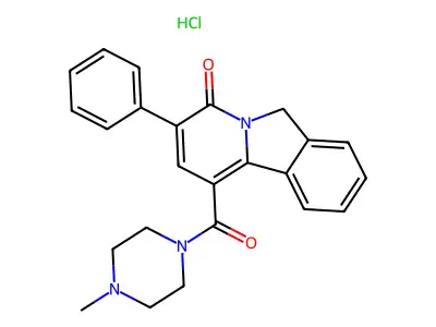 Piperazine, 1-((4,6-dihydro-4-oxo-3-phenylpyrido(2,1-a)isoindol-1-yl)carbonyl)-4-methyl-, monohydrochloride structure