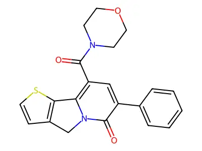 Morpholine, 4-((4,6-dihydro-6-oxo-7-phenylthieno(2,3-a)indolizin-9-yl)carbonyl)- structure